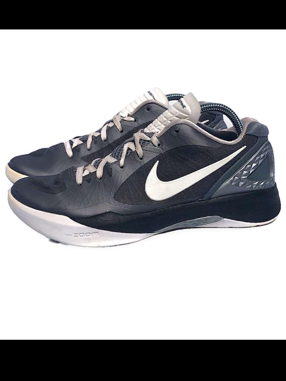 Nike Volley Zoom Hyperspike Volleyball Shoes Womens 9.5 black grey and white